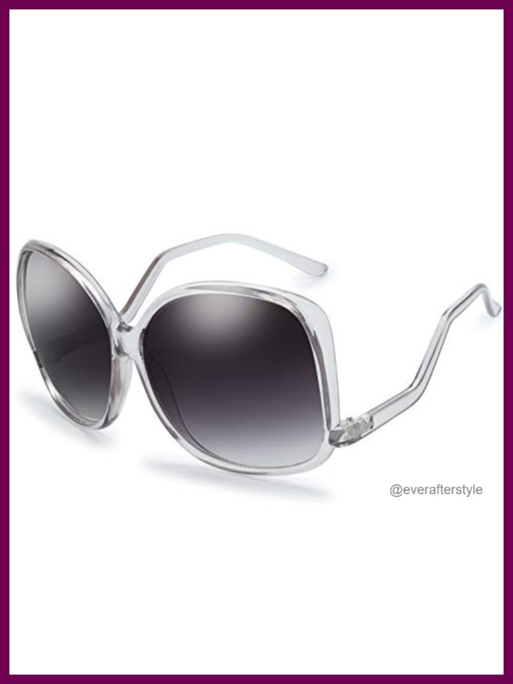 Oversized Jackie O Cat Eye Hybrid Sunglasses UV Protection - Picture 1 of 6